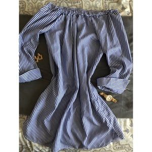 Blue/White Stripe Mini Dress